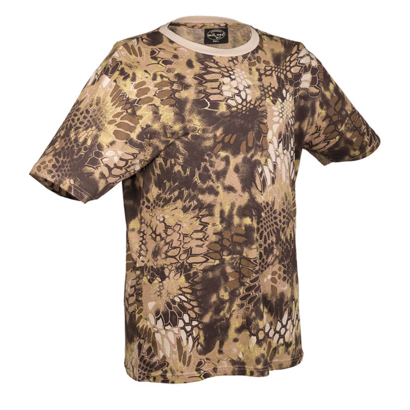 Camiseta de manga corta camuflada 100% algodón corte moderno
