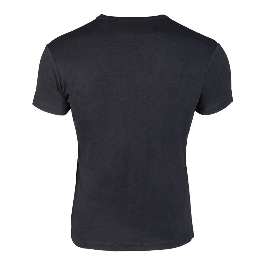 Camiseta negra de manga corta para hombre, 100% algodón, gramaje 200 g/m²