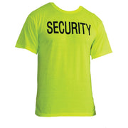 Camiseta verde SECURITY manga corta con logos en pecho y espalda