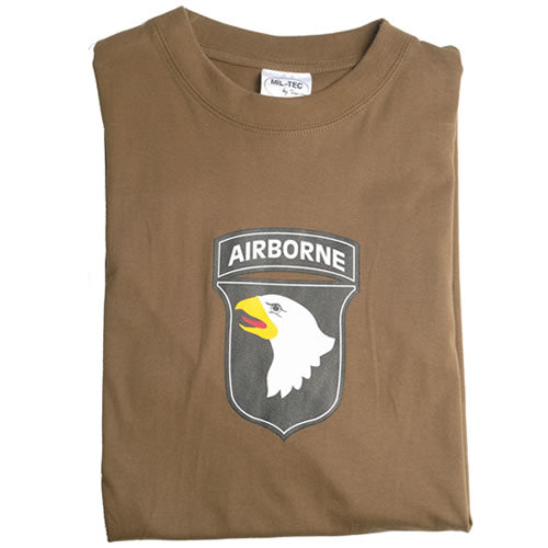 Camiseta manga corta 101 AIRBORNE verde con estampado