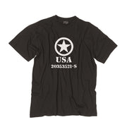 Camiseta verde de manga corta con estampado 'USA' y estrella americana en el pecho y la nuca