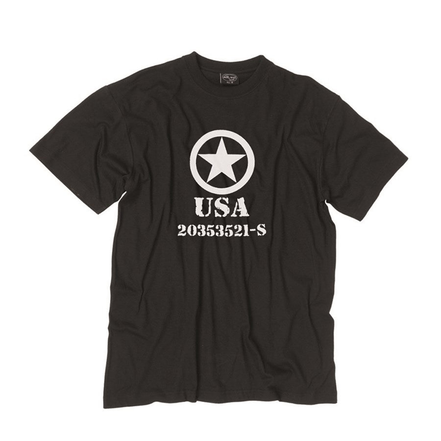 Camiseta verde de manga corta con estampado 'USA' y estrella americana en el pecho y la nuca
