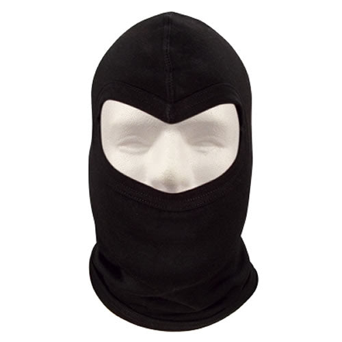 Pasamontañas NOMEX SWAT negro con abertura, 37 cm, ignífugo