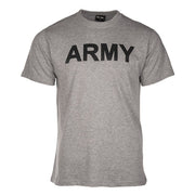 Camiseta gris de manga corta con estampado negro 'ARMY' (11063008)