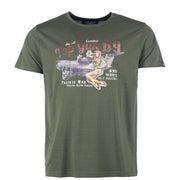 Camiseta manga corta con motivo PIN UP aeronáutico en el pecho