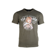 Camiseta manga corta verde con motivo AVIATOR en el pecho