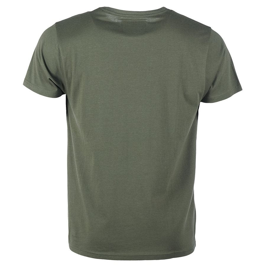 Camiseta verde PILOTS ELITE SCHOOL con motivo de aviación en el pecho