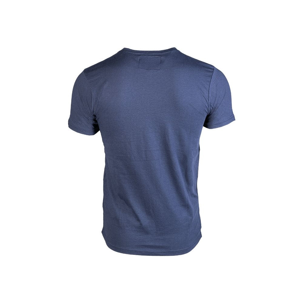 Camiseta azul PILOTS ELITE SCHOOL con motivo de aviación en el pecho