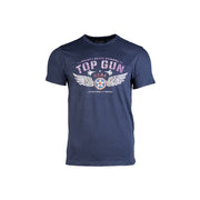 Camiseta azul manga corta con motivo PILOTS ELITE SCHOOL en el pecho - ID 11064903