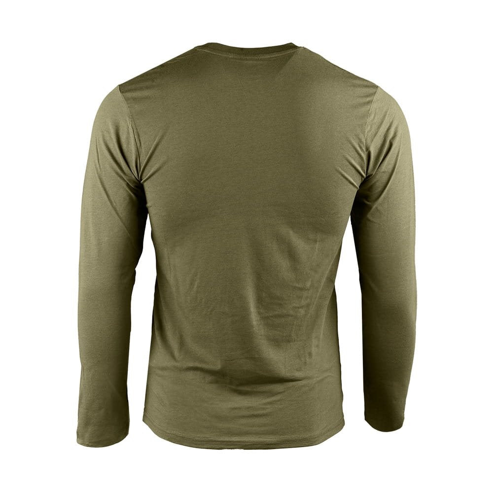 Camiseta verde de manga larga estilo US Army, 100% algodón
