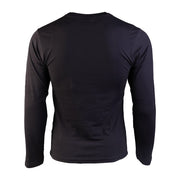 Camiseta negra de manga larga estilo US Army, 100% algodón