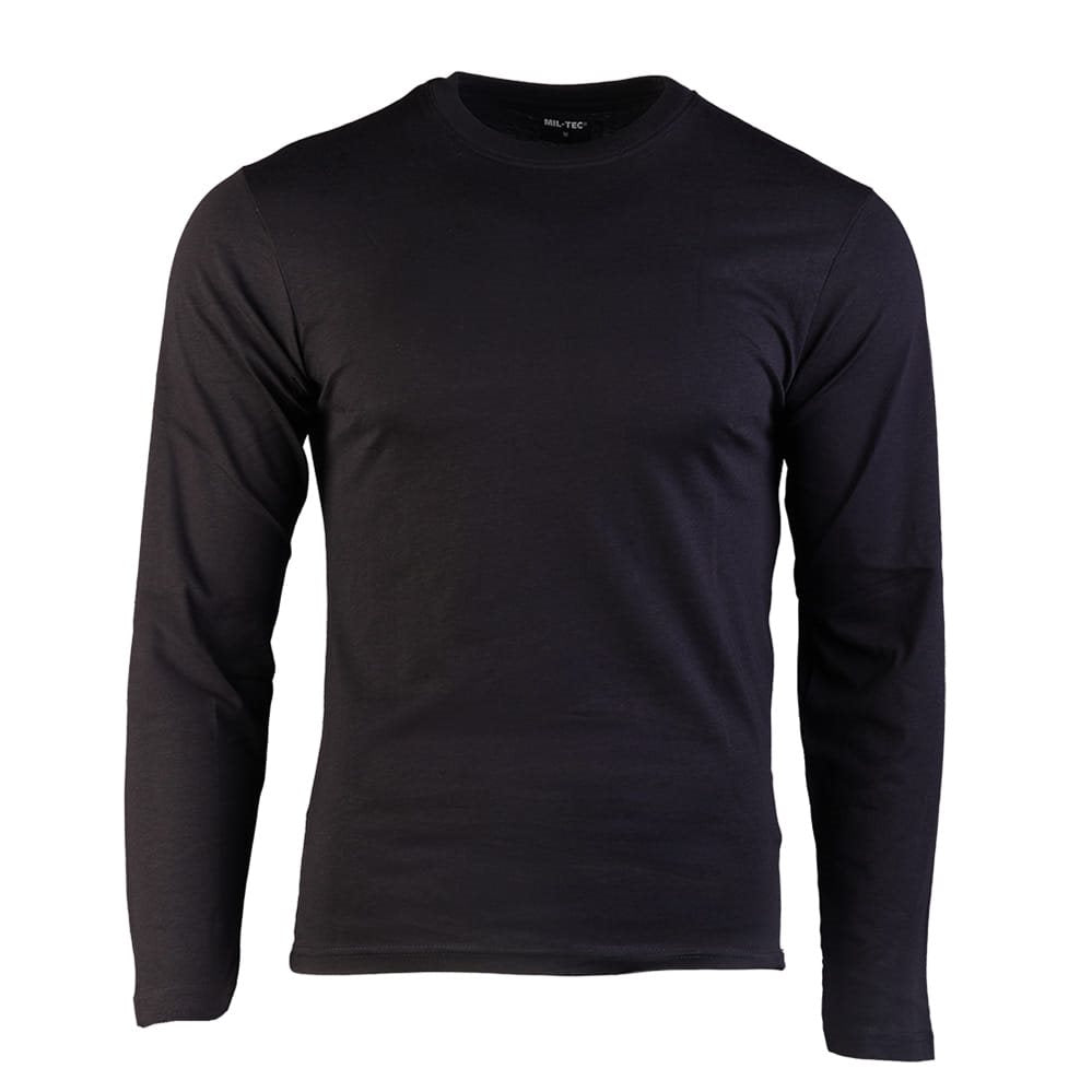 Camiseta negra de manga larga estilo US Army