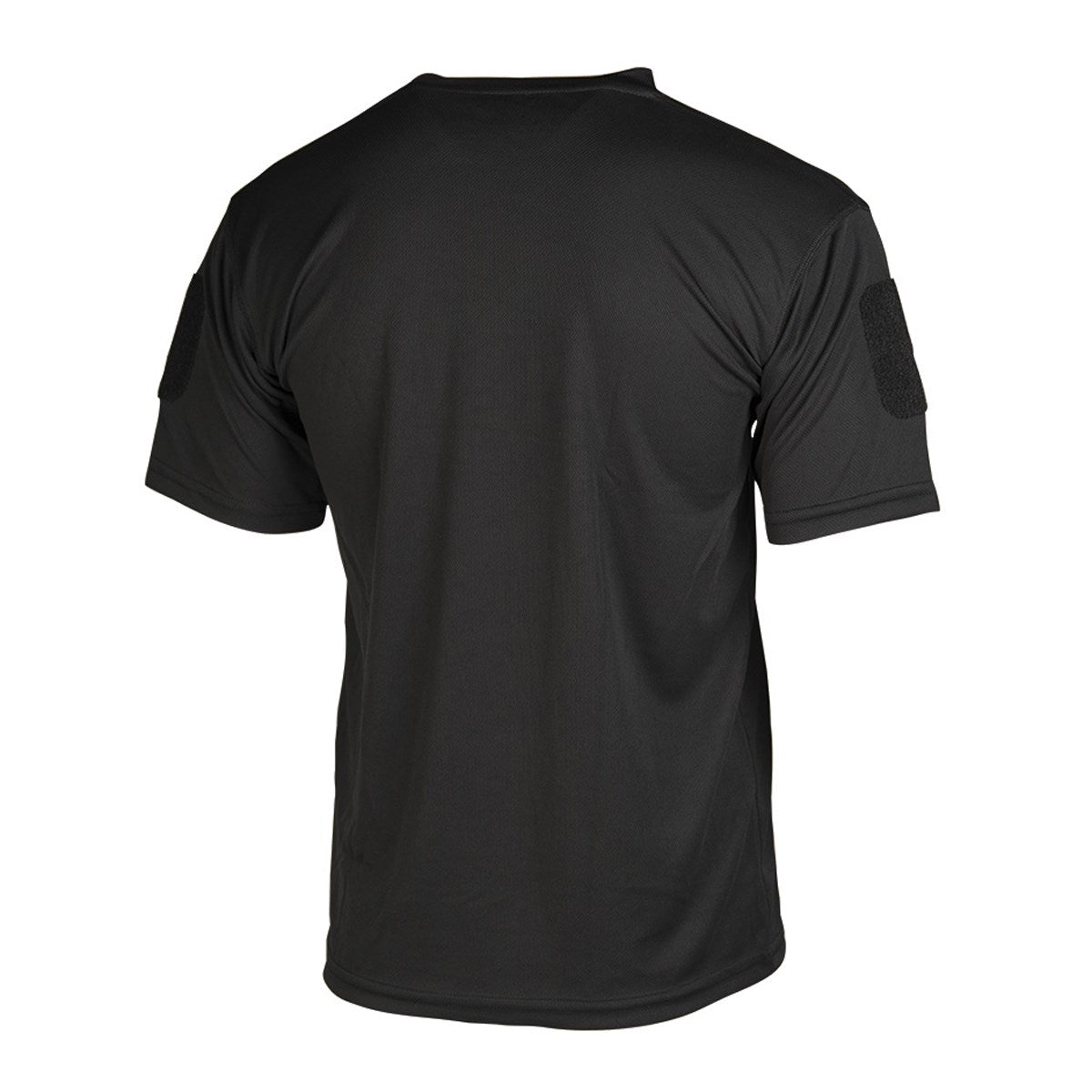 Camiseta táctica Quick Dry negra manga corta con paneles de velcro 100 x 70 mm