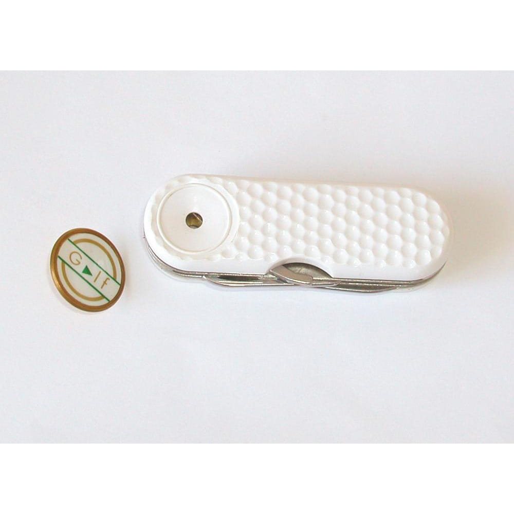 Navaja golf acero inoxidable 420 mango plástico blanco 65 mm