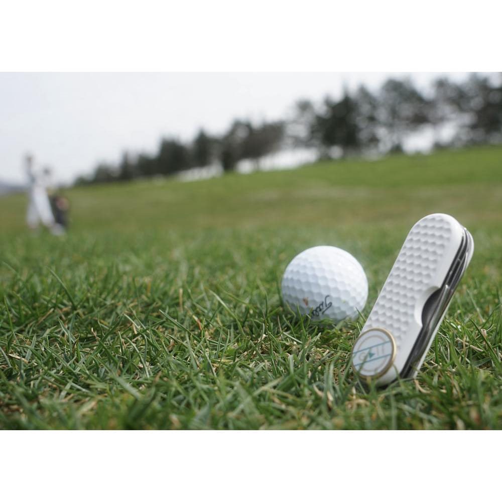 Navaja golf acero inoxidable 420 mango plástico blanco 65 mm