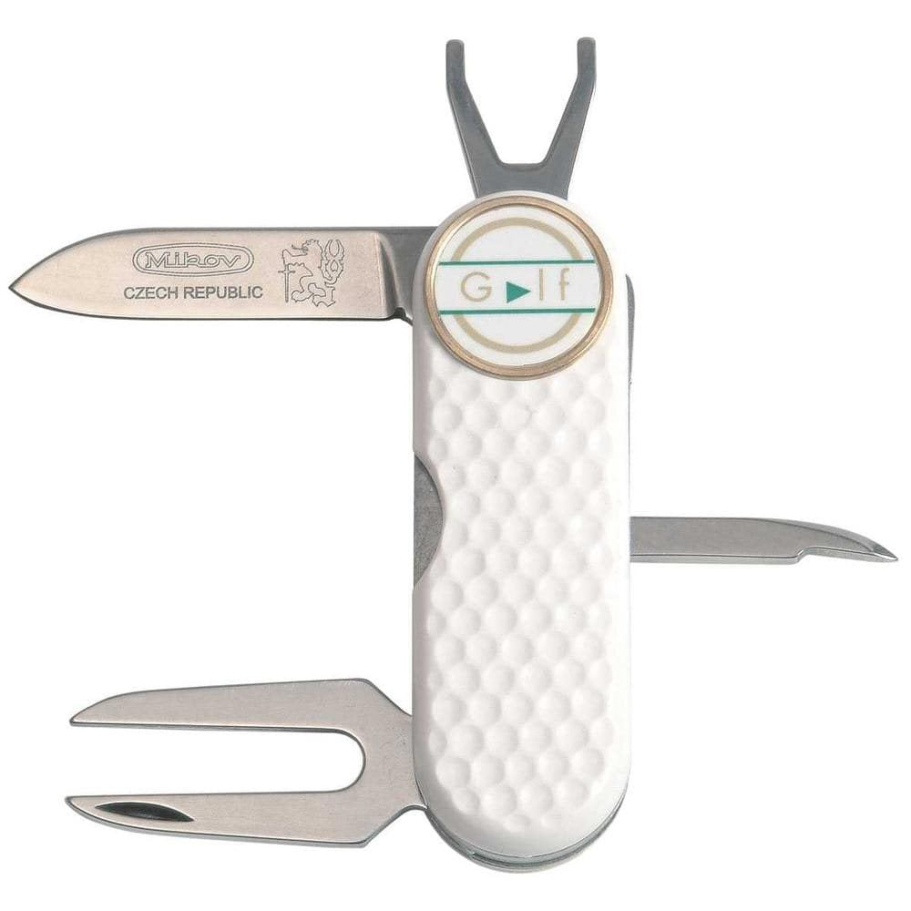 Navaja golf acero inoxidable 420 mango plástico blanco 65 mm