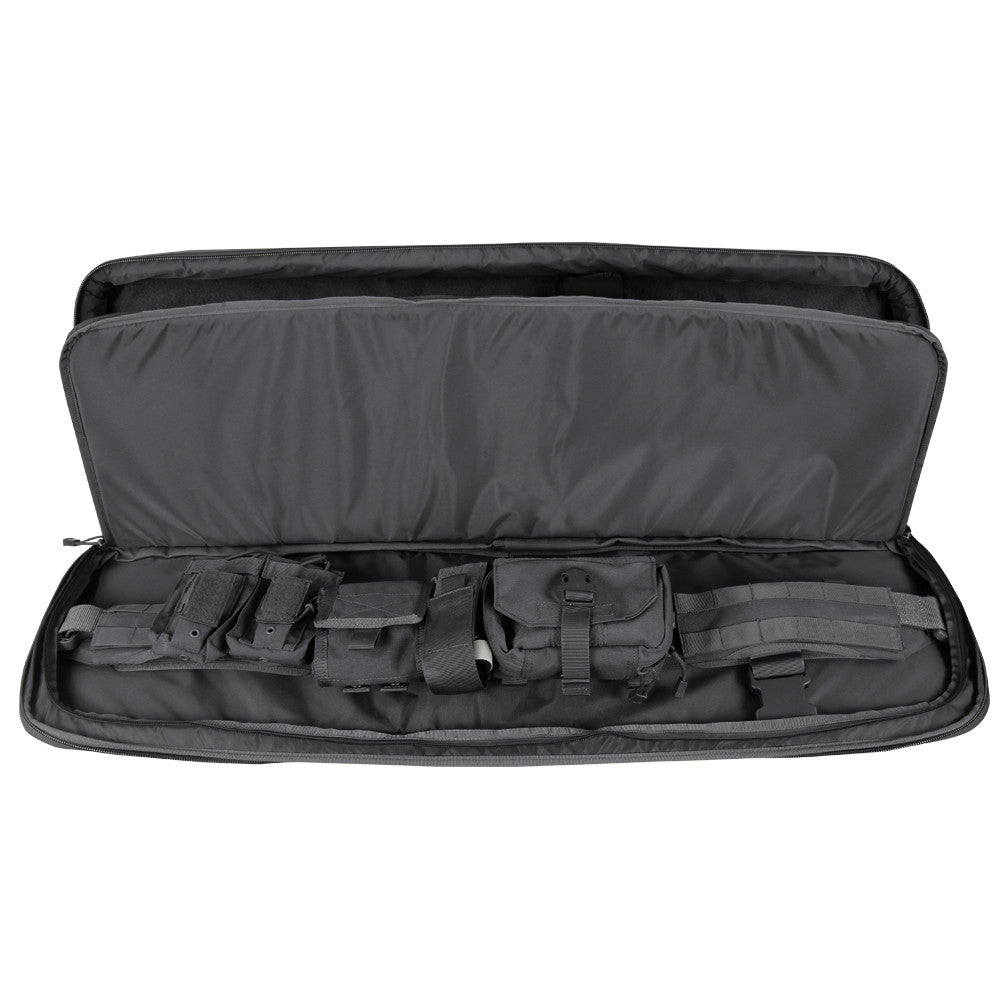 Bolsa para rifle JAVELIN negra vista frontal, funda para arma larga con interior VELCRO