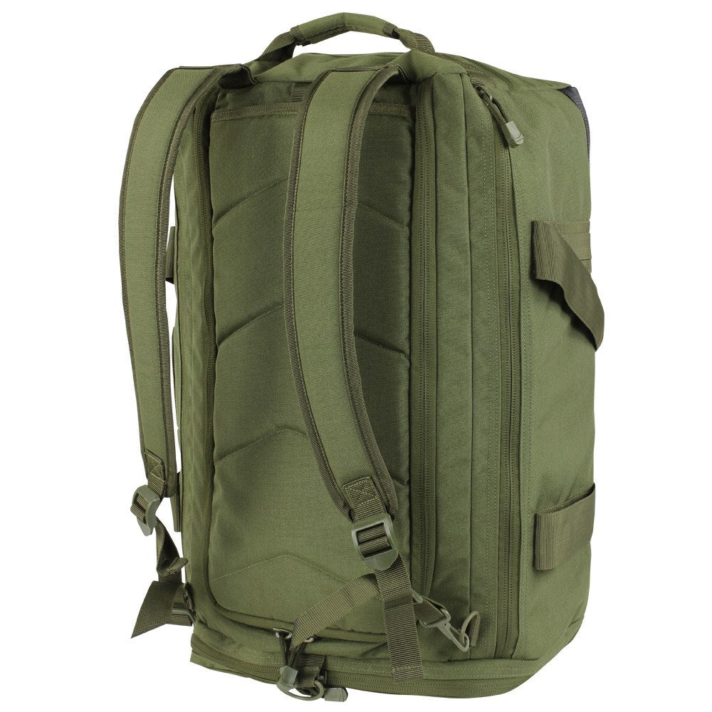 Bolsa de viaje CENTURION verde 46 L convertible a mochila con tirantes acolchados guardables