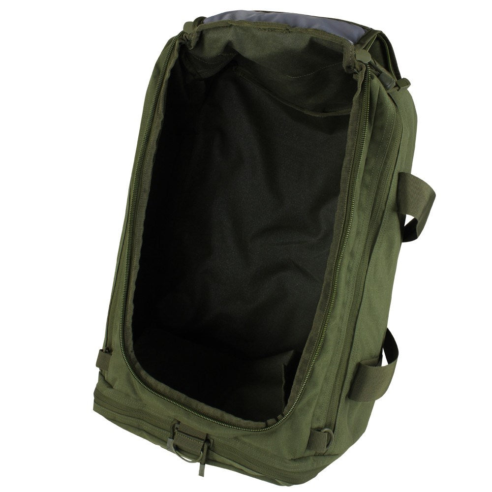 Bolsa de viaje CENTURION verde 46 L convertible a mochila con tirantes acolchados guardables