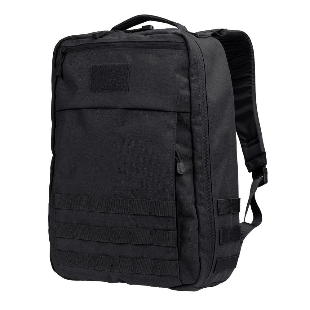 Mochila PRIME PACK negra EDC 21 L con apertura clamshell y cremallera bidireccional