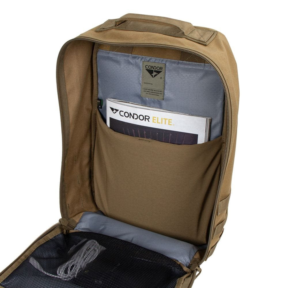 Mochila PRIME PACK negra EDC 21 L con apertura clamshell y cremallera bidireccional