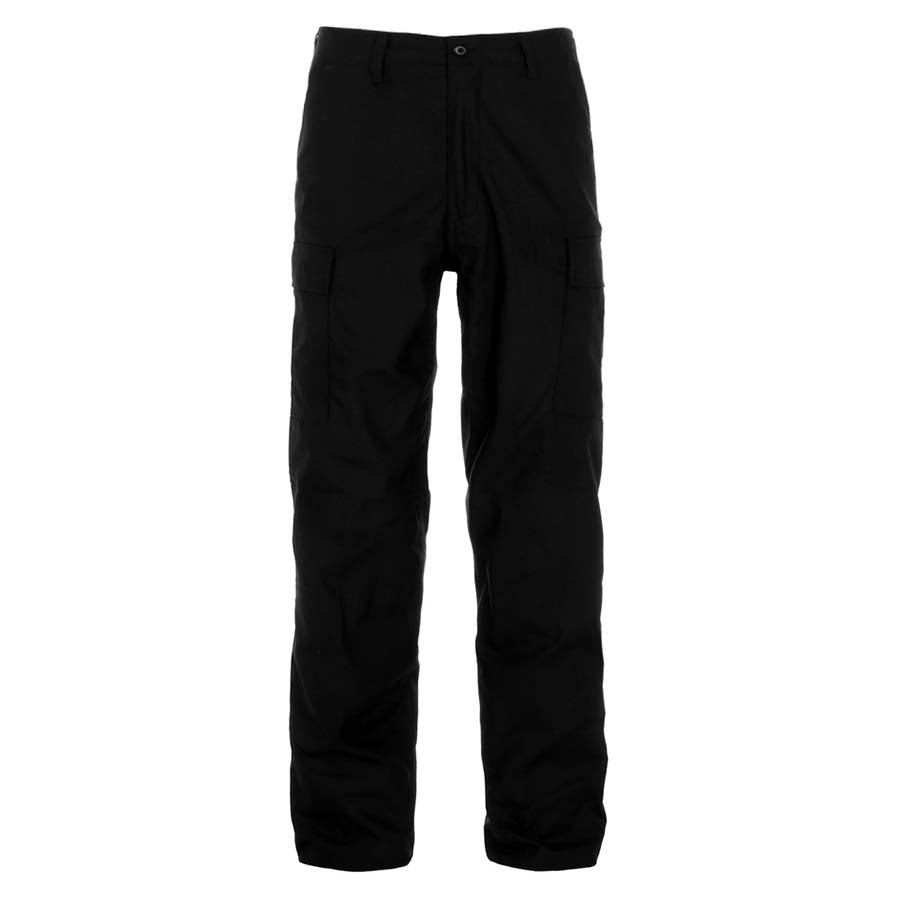 Pantalones BDU CIVIL ZIP negros con cierre de cremallera