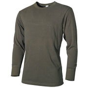Camiseta térmica Plüsch BW verde de manga larga, 100% algodón