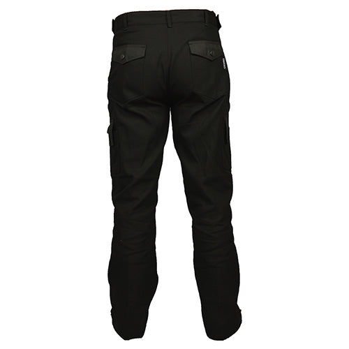 Pantalones negros BASIC SECURITY con múltiples bolsillos y rodillas reforzadas CORDURA