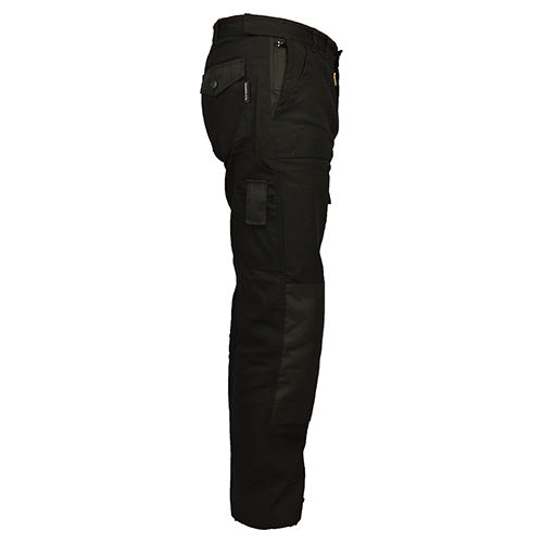 Pantalones negros BASIC SECURITY con múltiples bolsillos y rodillas reforzadas CORDURA