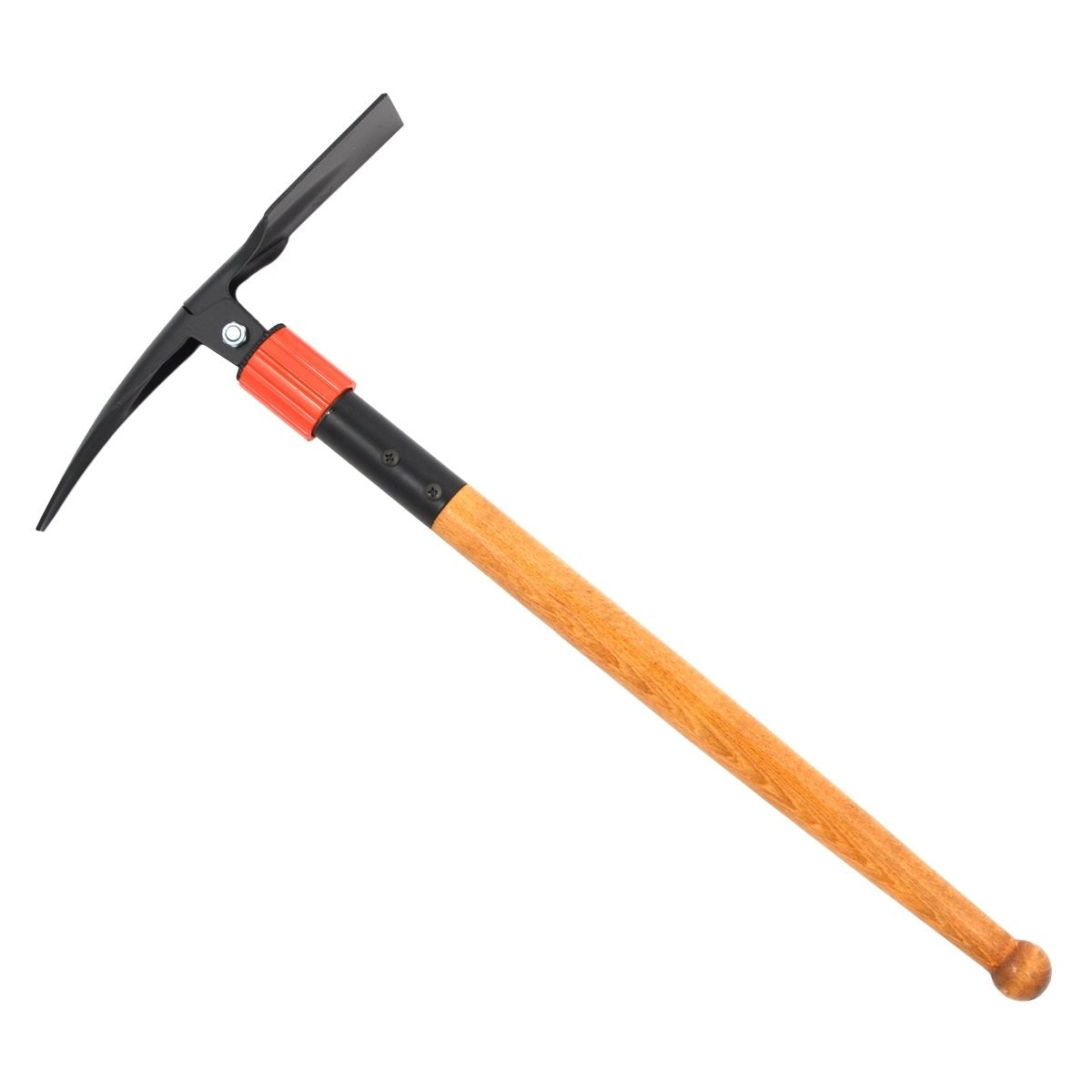Pico plegable con mango de madera y anillo de bloqueo, longitud 72 cm