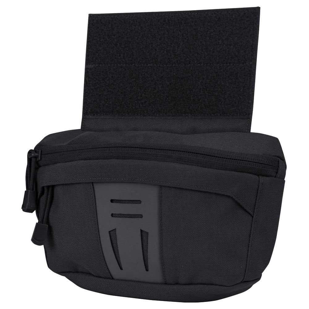 Riñonera DRAW DOWN Gen III negra con correa desmontable y panel velcro abatible