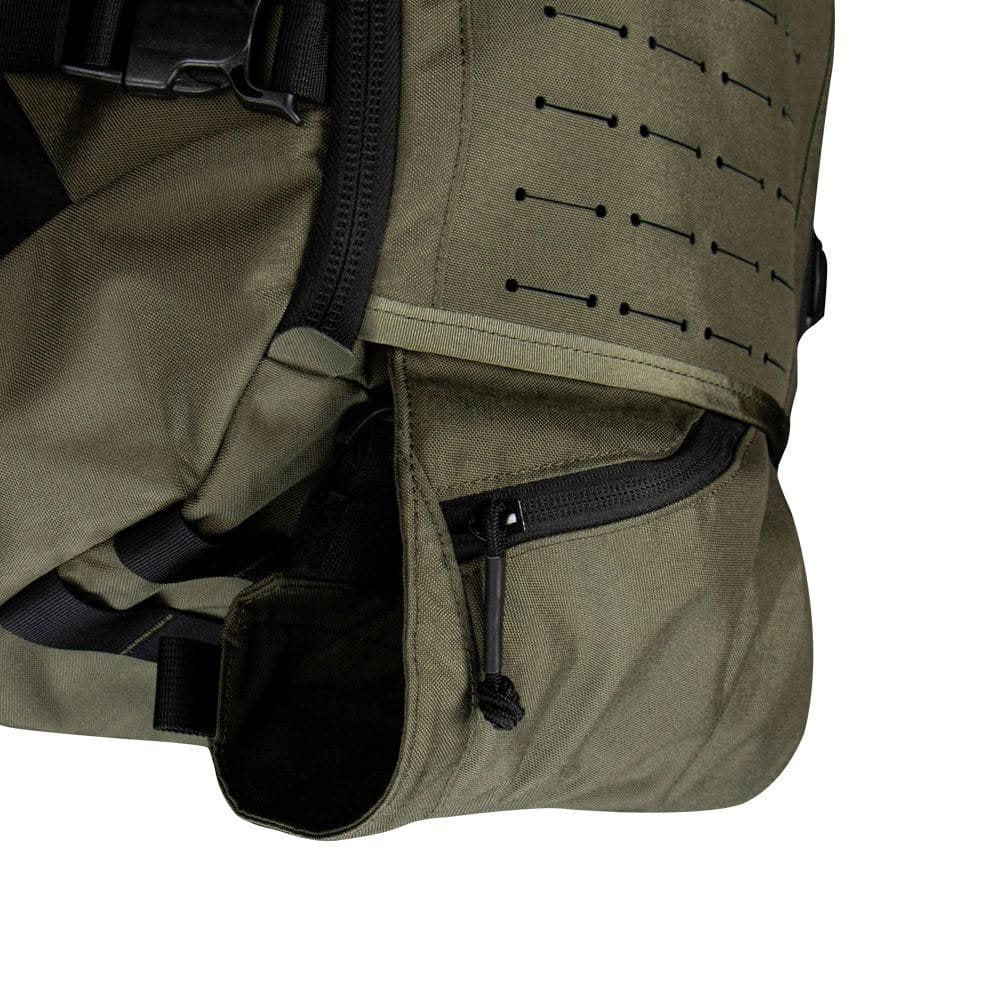 Mochila NOMAD 25l negra en nylon Cordura 500D con cremalleras YKK y hebillas Duraflex