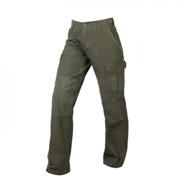Pantalones mujer estilo BDU rip-stop verdes con bolsillos cargo y cordones en bajos
