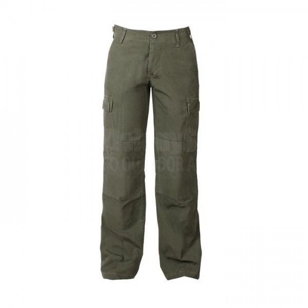 Pantalones mujer estilo BDU rip-stop verdes con bolsillos cargo y cordones en bajos