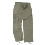 Pantalones mujer estilo BDU rip-stop verdes con bolsillos cargo y cordones en bajos