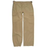 Pantalones mujer BDU ripstop kaki con bolsillos y cordones en los bajos