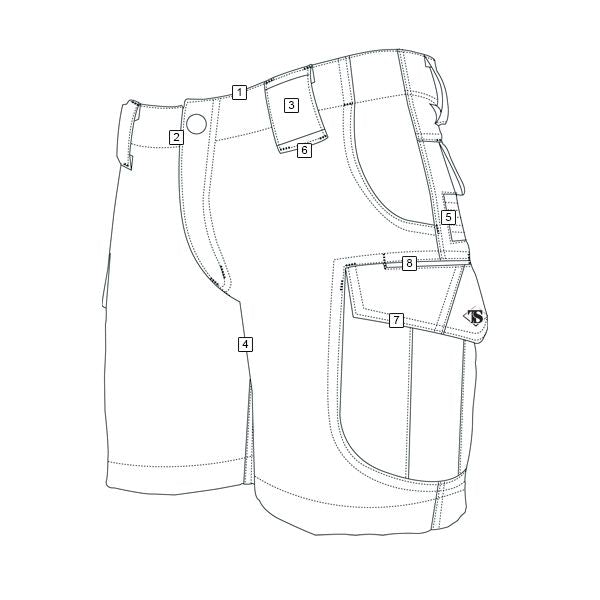 Shorts tácticos mujer Ascent micro rip-stop verdes 80% poliéster 20% algodón