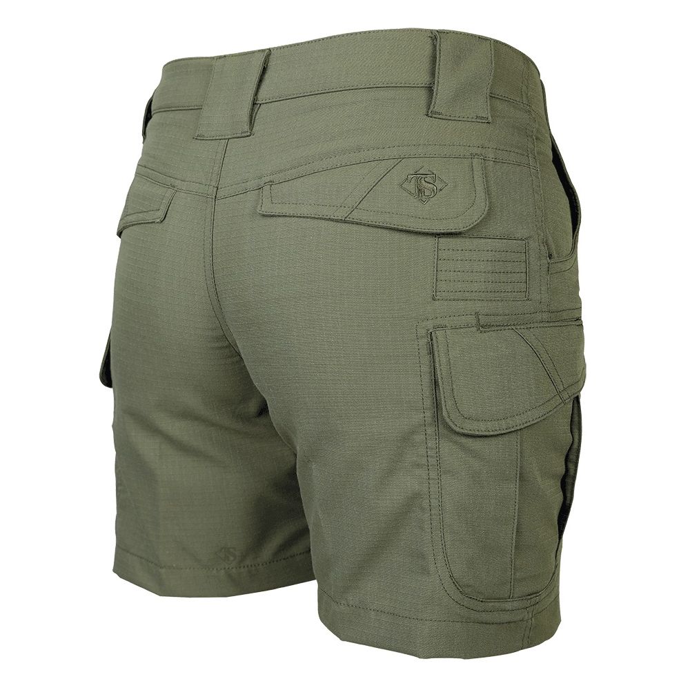 Shorts tácticos mujer Ascent micro rip-stop verdes 80% poliéster 20% algodón