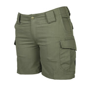 Shorts tácticos mujer Ascent micro rip-stop verdes 80% poliéster 20% algodón
