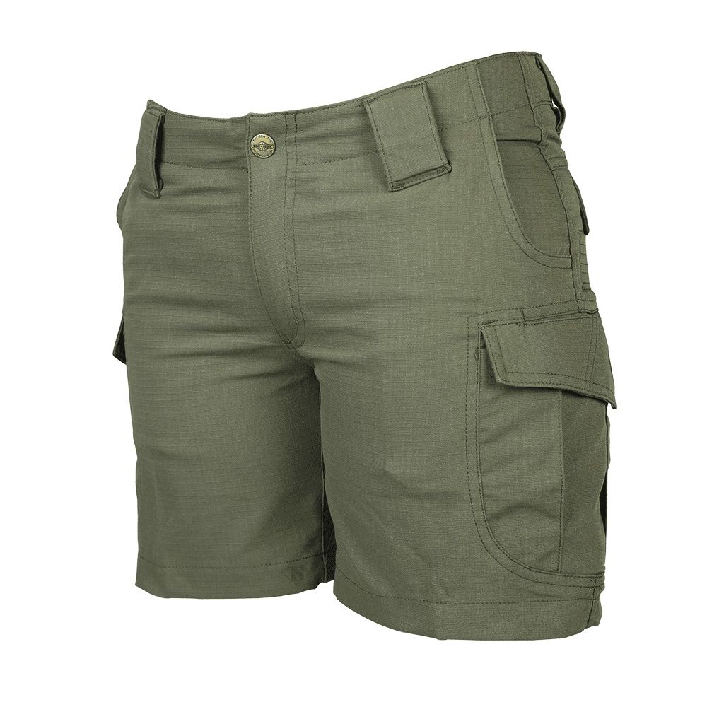 Shorts tácticos mujer Ascent micro rip-stop verdes 80% poliéster 20% algodón