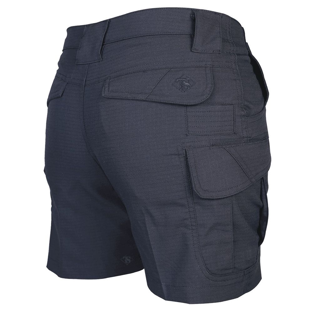 Shorts tacticos mujer ASCENT azul en micro rip-stop con multiples bolsillos