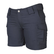 Shorts tacticos mujer ASCENT azul en micro rip-stop con multiples bolsillos