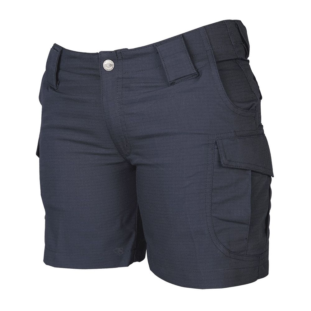 Shorts tacticos mujer ASCENT azul en micro rip-stop con multiples bolsillos