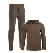Conjunto térmico Thermofleece verde: sudadera con cremallera y pantalón con cintura y puños elásticos (forro polar 100% poliéster 180 g)