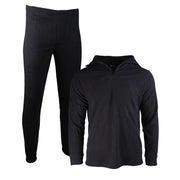 Set térmico THERMOFLEECE negro - forro fleece 100% poliéster 180 g, pantalón con goma y prenda superior con cremallera