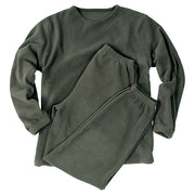 Conjunto térmico verde THERMOFLEECE sin cuello, 100% poliéster fleece 180 g, pantalón con goma en cintura y puños