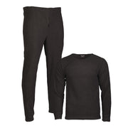 Conjunto térmico THERMOFLEECE negro sin cuello, poliéster fleece 180 g, pantalón con goma en cintura y bajos