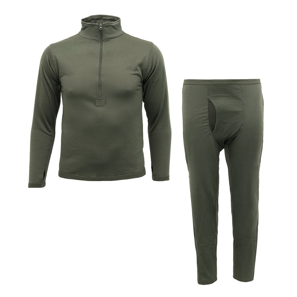 Conjunto térmico ECWCS Level 2 Gen.III verde — camiseta y pantalón térmico