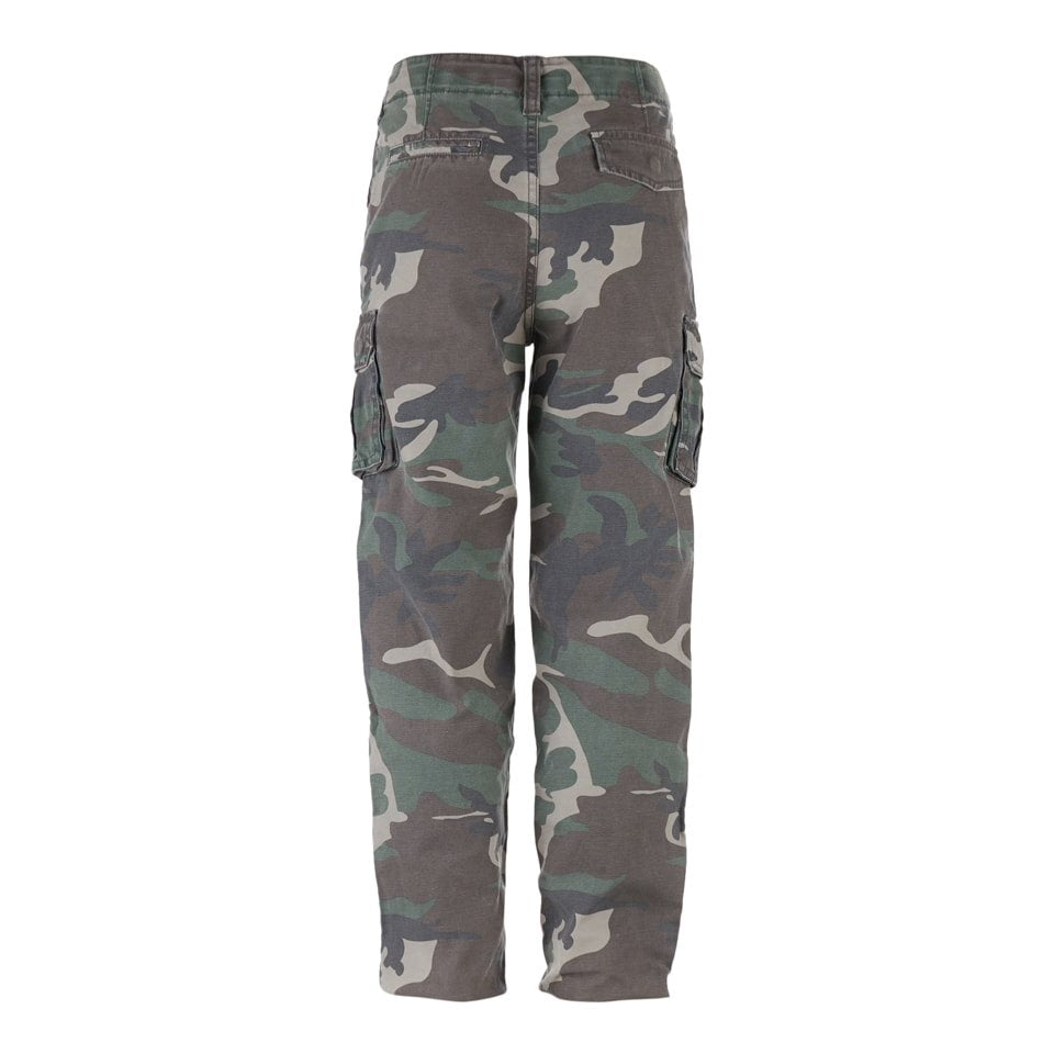 Pantalones cargo infantiles Woodland stonewashed de algodón resistente con cinco bolsillos