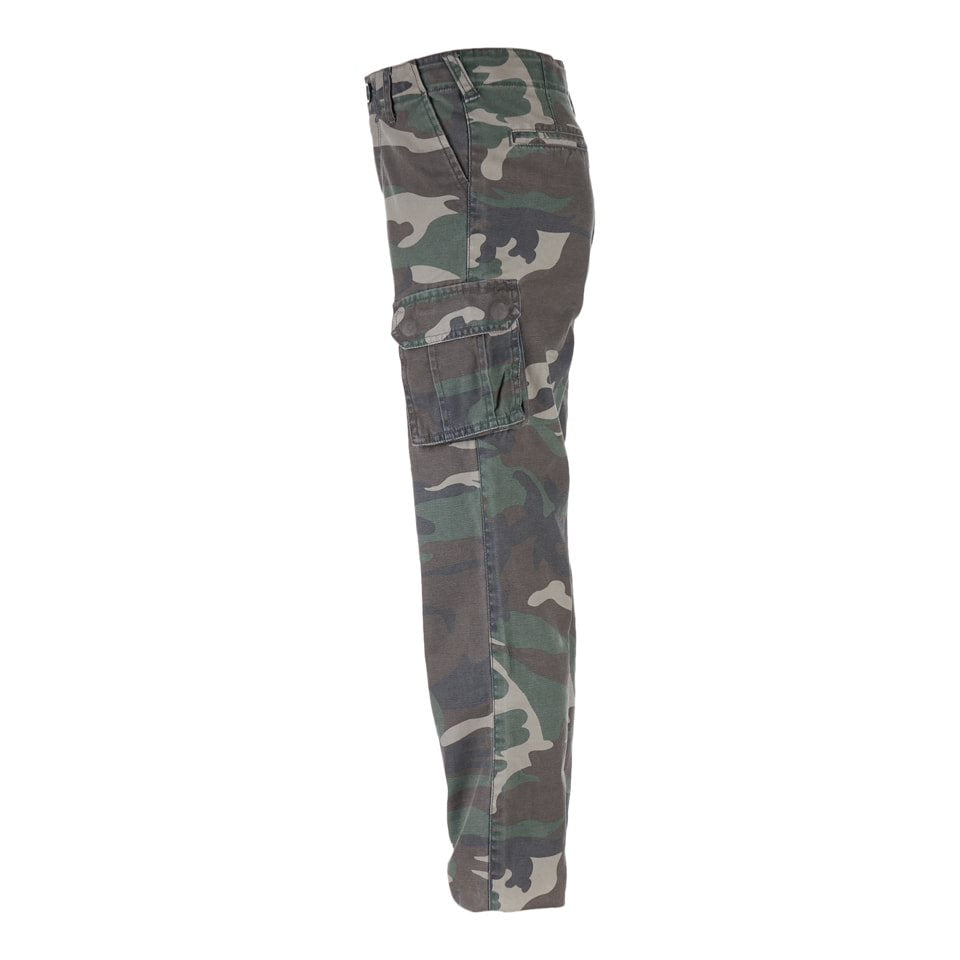 Pantalones cargo infantiles Woodland stonewashed de algodón resistente con cinco bolsillos